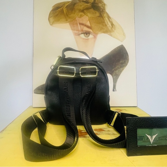 Steve Madden Black Mini Backpack + Cardholder - Picture 6 of 7